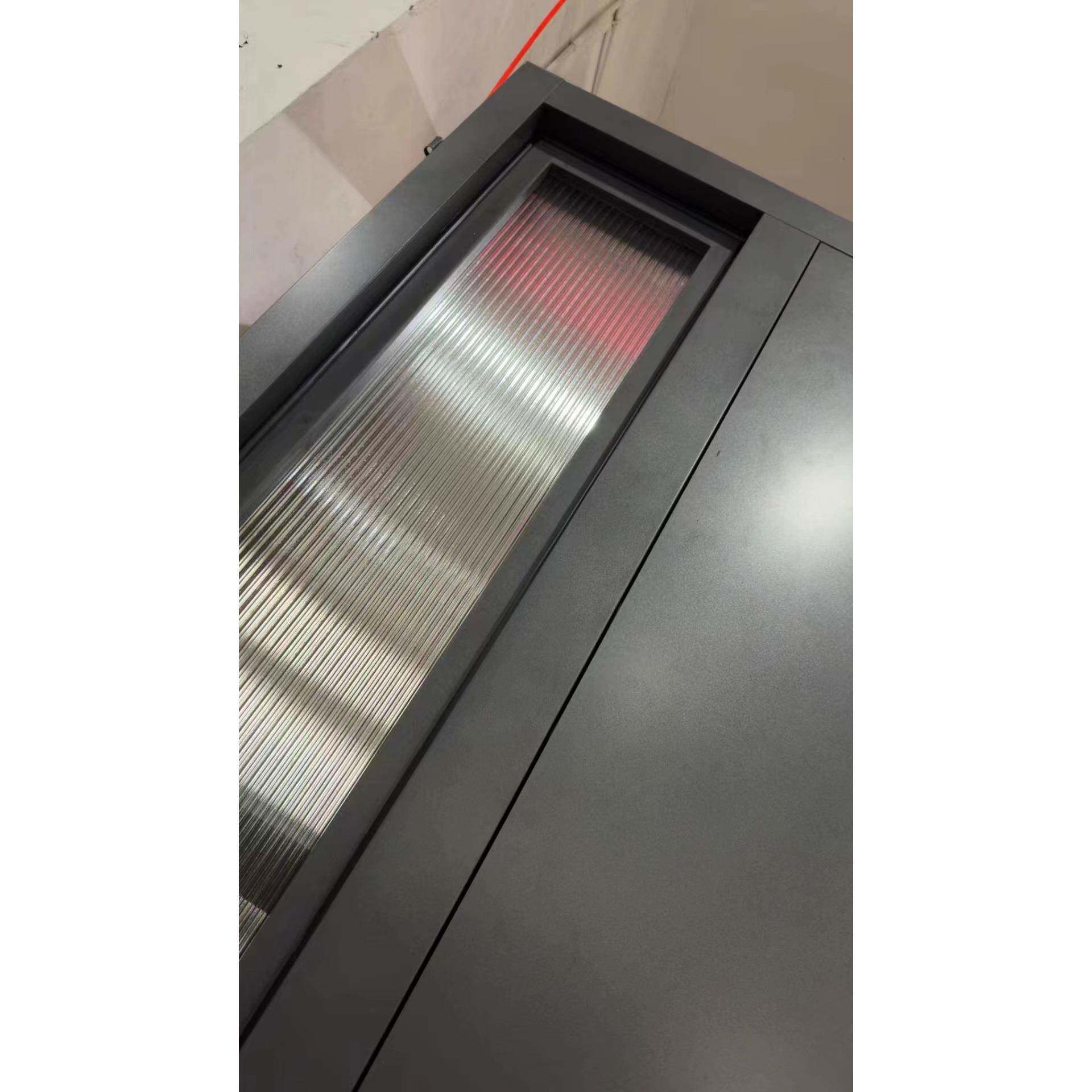 新款豪现华代化别墅入户装玻璃门带感应563灯铸铝门铝板门甲双开