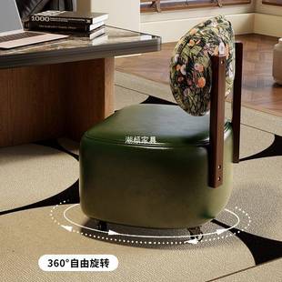 移动轮旋转客厅656发矮凳靠背椅子万向轮沙凳溜溜可凳实带木