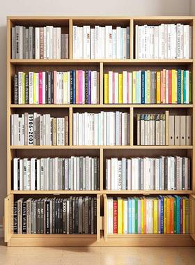 书架置物纳架落地家用物柜客厅卧室墙收柜书TJS橱柜一靠体整墙书