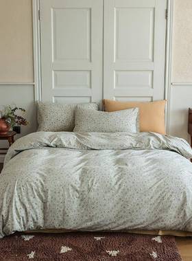 025新款全棉针织棉四件 1套.8NKRm单款四件套 2床蘑菇小兔-绿