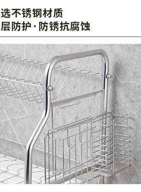 双层碗碟沥水厨HD36007碟筷碗子架一体式置物架大容量台面碗盘收