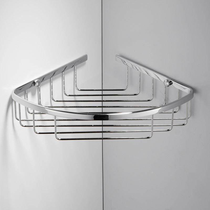 全铜三角篮钩横条收电镀浴淋浴房转带角篮卫生室间三角置物LEI架