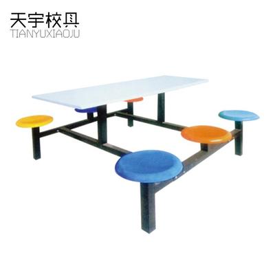 工厂员工食合堂四人八人位体快餐桌椅学连生组快桌椅EFI餐连体餐