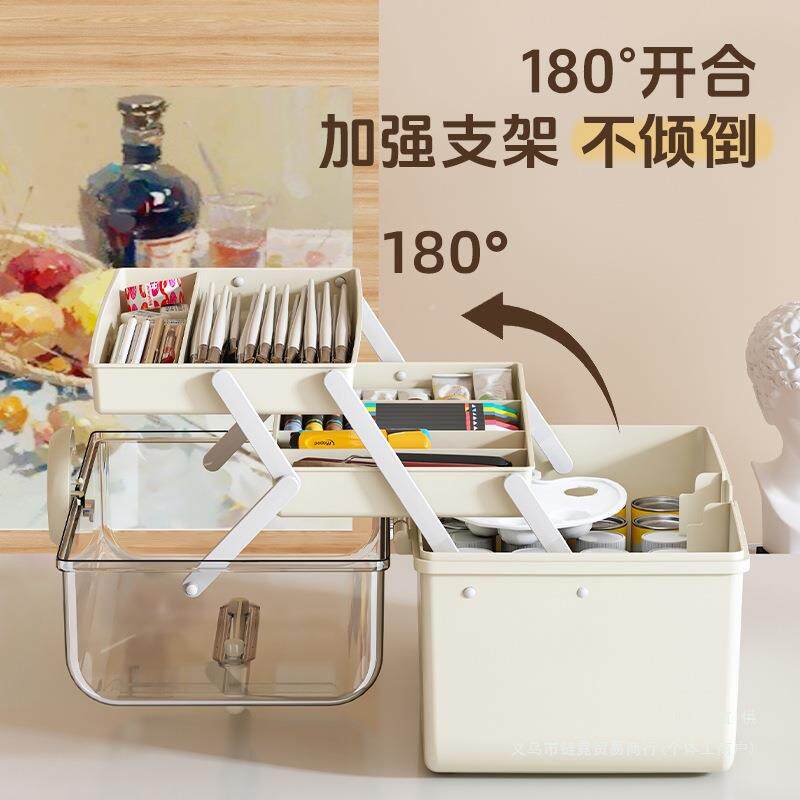 美术生工具绘画国生画笔箱书985法美甲儿童初中学小多层桌面收纳