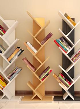 杂志架松木童HWW小木书架置物架落地全实柜多能功格子三层矮书儿