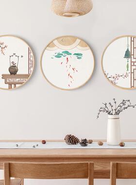 古新厅中式餐厅装饰画中国风瓶静物QZ202103风墙画客卧花室茶室民