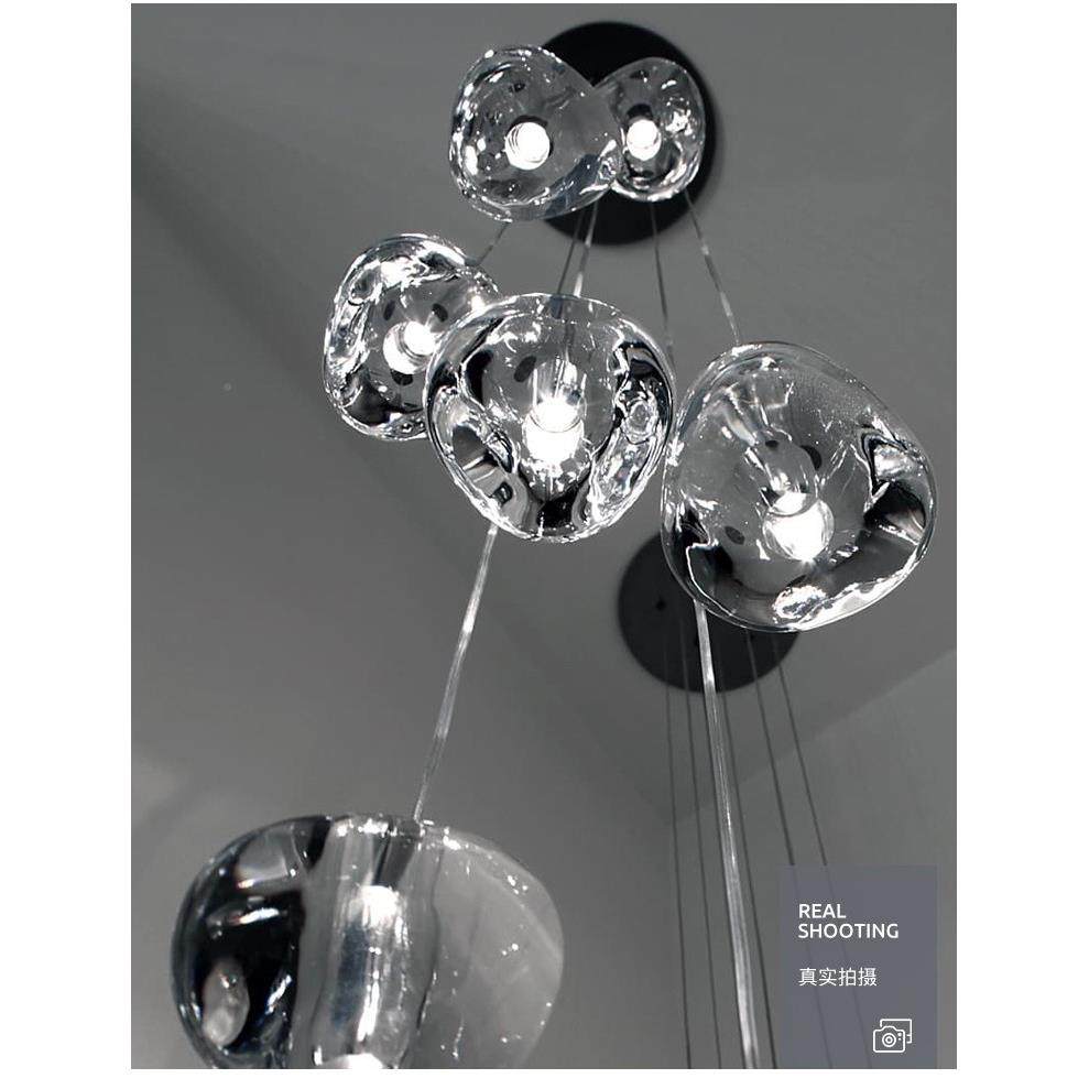 灯楼梯阶梯灯轻奢水晶餐厅客楼梯厅多灯11长吊灯现代简约创意个性