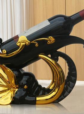 创欧式厅时大尚象红酒架客厅餐酒柜026装饰品摆件家居饰品意高档