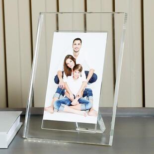 67寸时轻奢水晶框相像片架510880寸样板房床头柜办尚公桌相框摆台