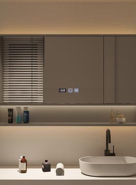 0324A智能藏浴室镜柜隐式可折叠风水镜柜单独生卫间挂墙翻转式定