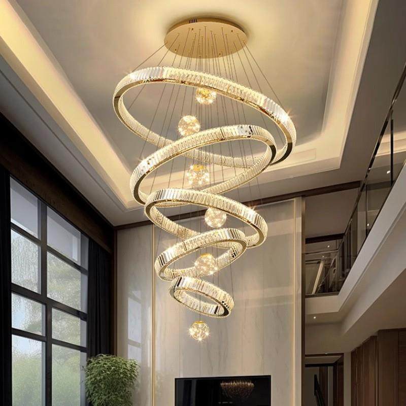 复691式楼中空大灯晶吊灯后吊现代奢客厅水轻晶灯别水墅,家装灯饰光源,智能吊灯,淘宝优惠券,粉丝福利购,淘宝优惠卷