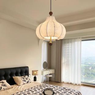 新中式布788艺间吊灯花纹中餐厅吧吊灯南洋实木房卧室网古红吊灯