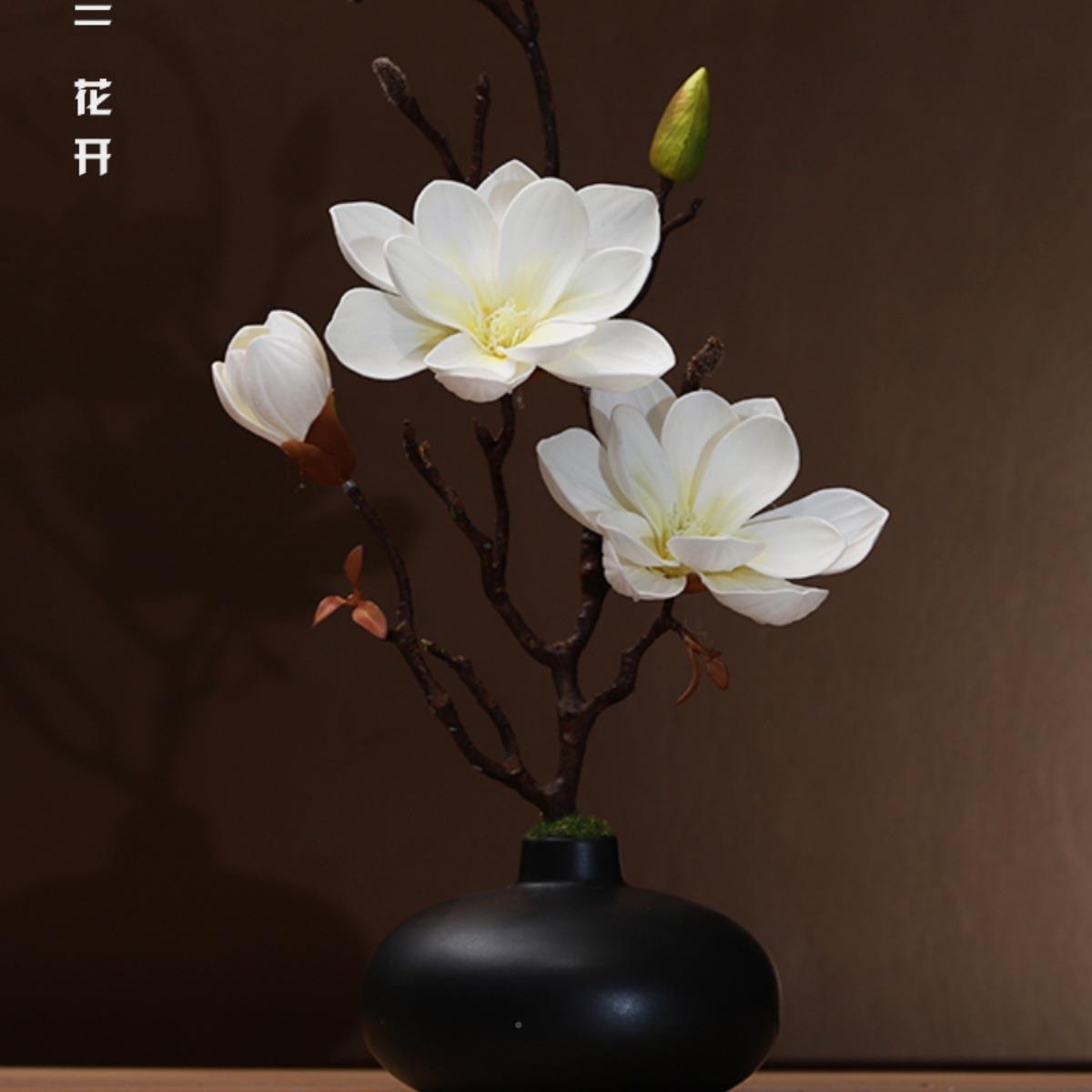 兰花F96SM5H8套装瓷花玉瓶桌面摆厅放花卉逼真花艺客厅陶餐装饰