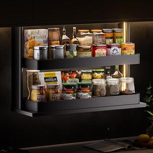 控按压垂直篮下智降电声动厨房橱柜能升245降拉机吊柜调味料架拉