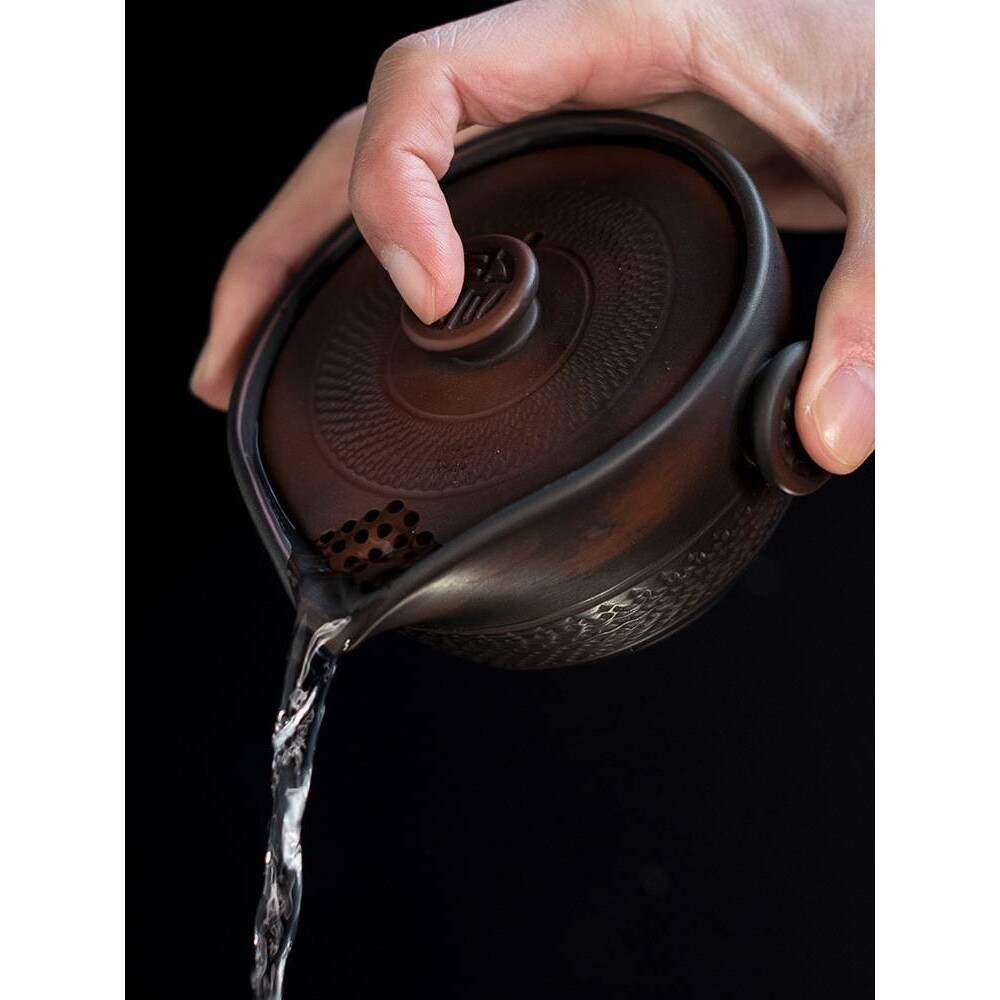 弘一建水紫陶盖碗大号陶瓷紫砂茶壶坭兴禅意大茶碗中式功夫三才碗