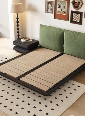 意式唯绮床古风布猫艺FGI悬浮床现代简约布抓奶油面包实木复双人