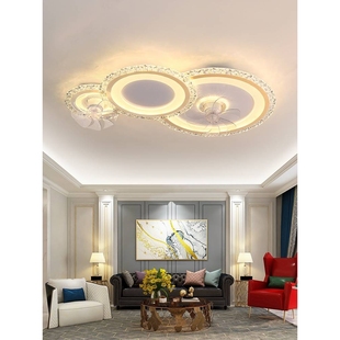 客厅主灯2024新款摇头风扇灯简约现代创意带风扇大厅吸顶灯卧室灯