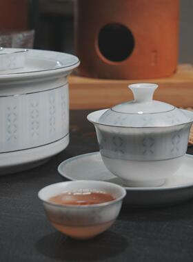 80年代老茶潮汕枫溪fhz98202麦花工夫陶瓷釉茶具穗高温下彩复古套