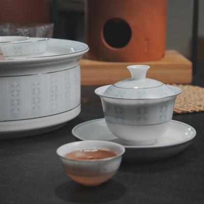 80年代老茶潮汕枫溪fhz98202麦花工夫陶瓷釉茶具穗高温下彩复古套