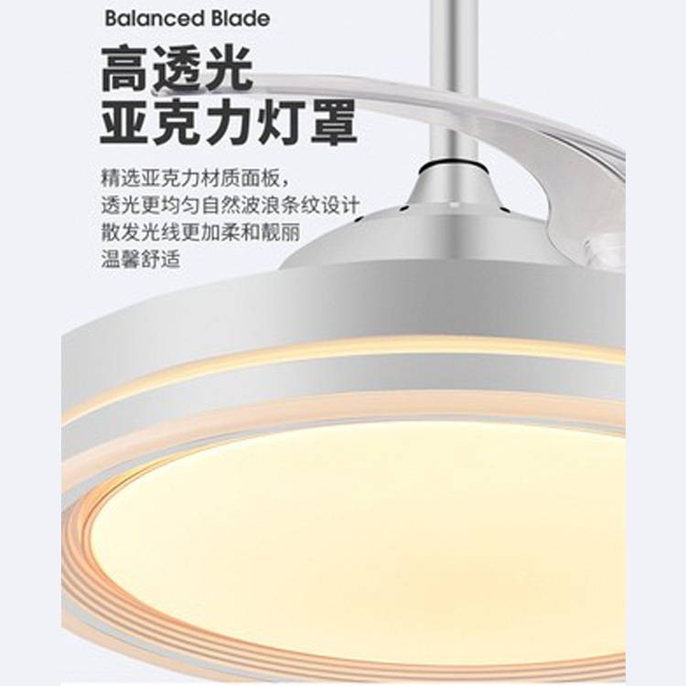 钻石牌吊扇灯吸顶风扇灯卧室餐厅家用隐形灯扇现代简约遥控吊顶灯