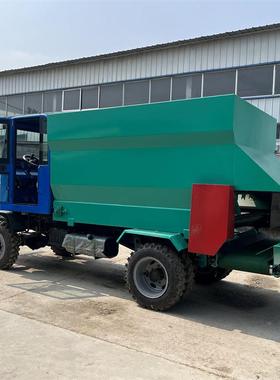 养殖场双侧出小型撒草车自单人作走操式投料机高TQM料槽料加草喂