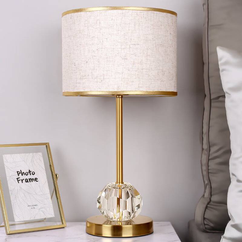 【跨境】美式简约床头柜灯怕黑小夜灯房间触摸感应床头全铜台灯