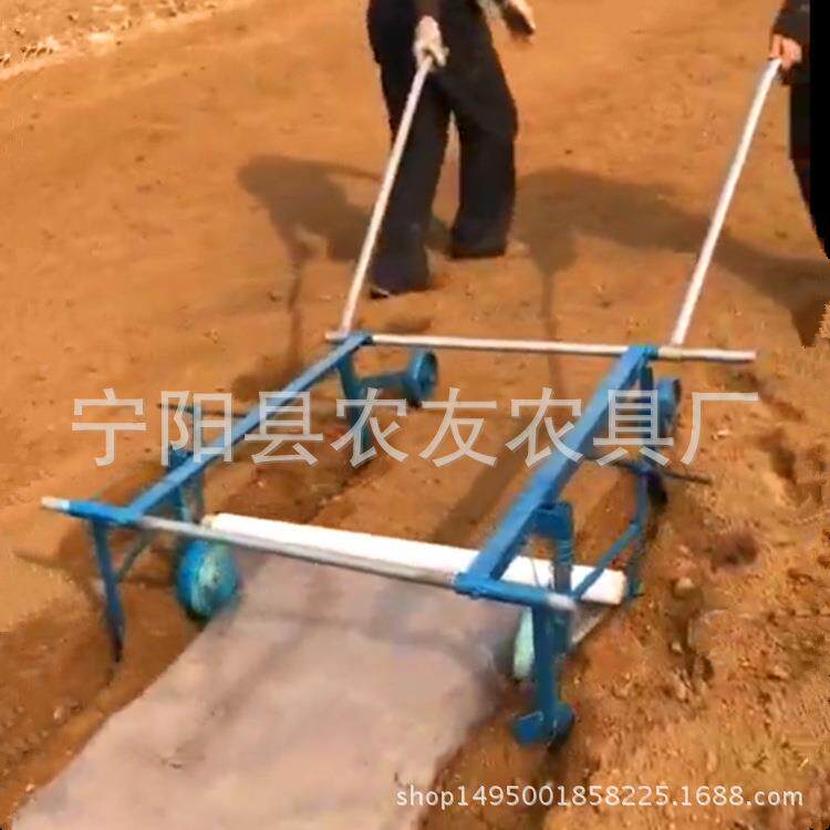 川人力四覆膜机垄覆膜机地膜盖机低垄盖高膜机 家用铺地膜 小型地