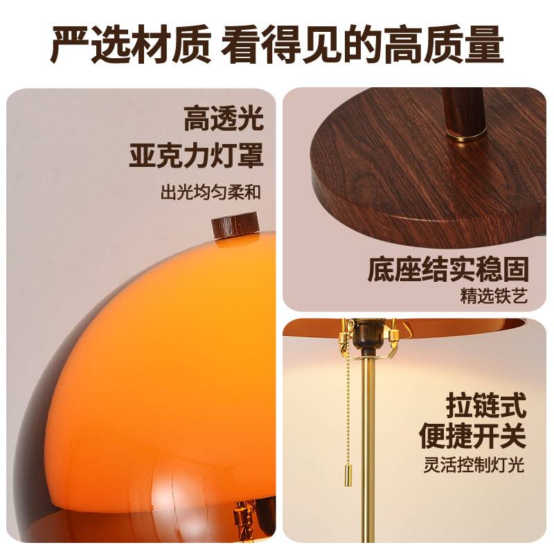 中古风落地灯复古美式客厅沙发旁氛围灯卧室床头中山家装灯饰L138
