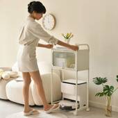 扫地机器人置物架云鲸科沃斯基站收纳柜边几可移动架子落地家用