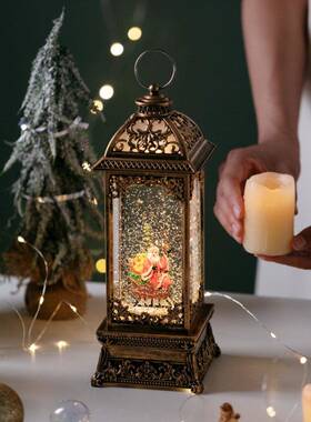 01-1复古火车圣诞树 圣诞水S无品牌/晶球乐盒摆氛围布置小音夜灯