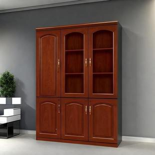 公家具油木漆书柜贴实木皮落地档案柜储物柜资柜质LP 文件 1中料式