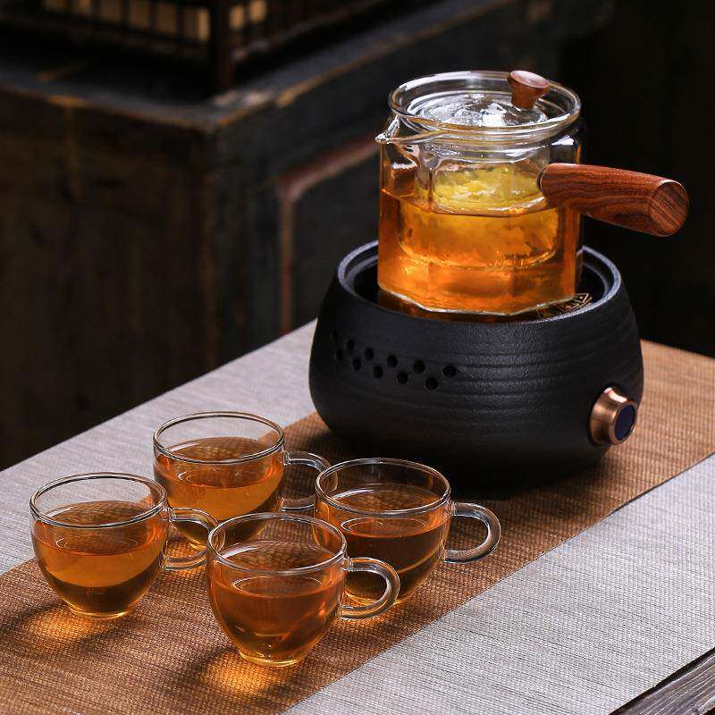 茶家用蒸茶煮茶电陶炉陶瓷机身温茶保DEZ温用茶炉玻璃陶瓷壶多煮