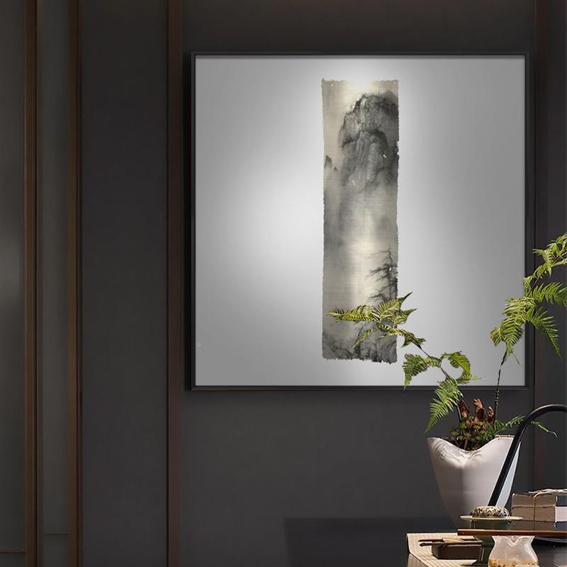新中式酒店装饰画客厅沙发景玄象关书房多联挂画YZ202405意抽山水