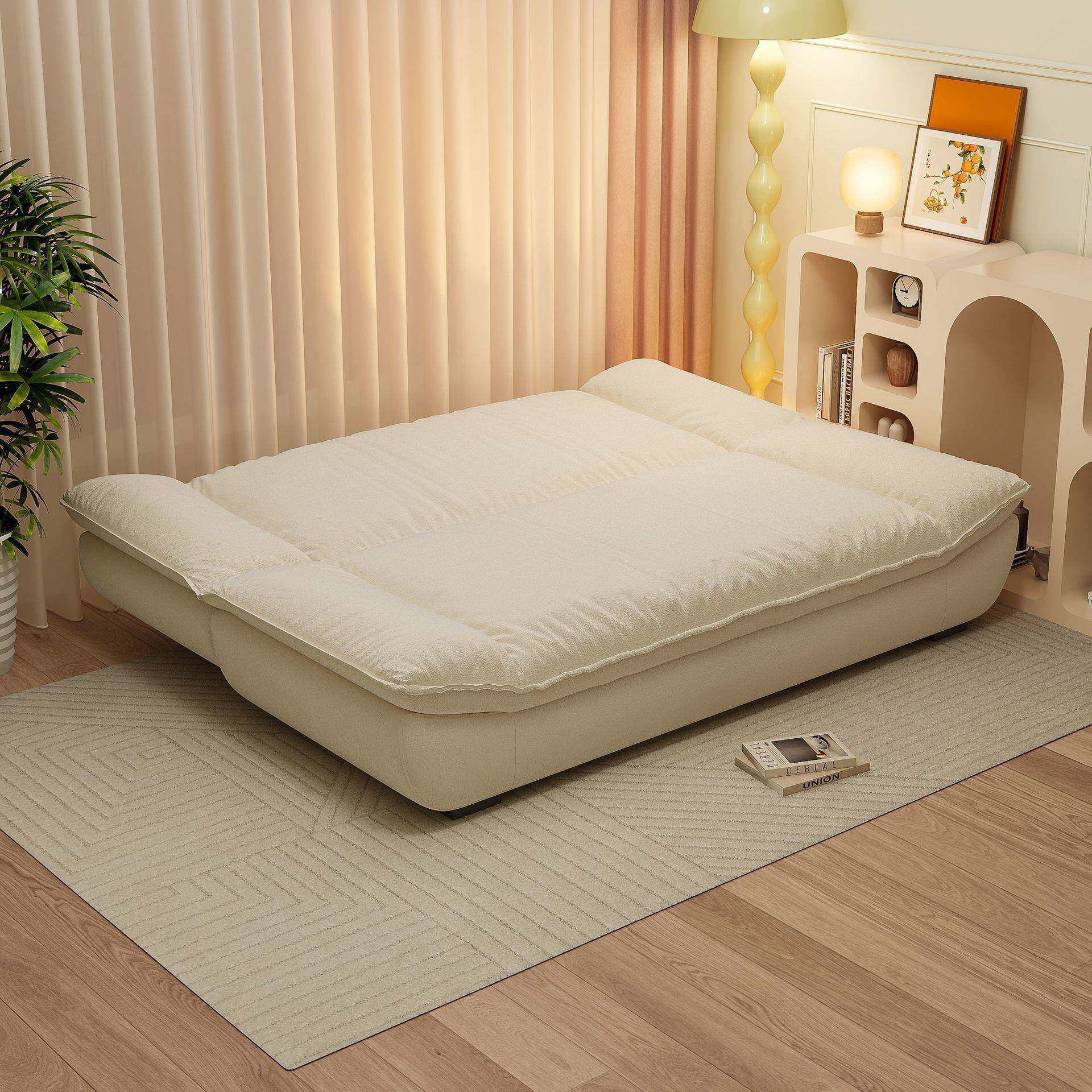 帆型船沙UHD发床可折叠沙床两用小户发出房懒人沙租发云朵柔软简