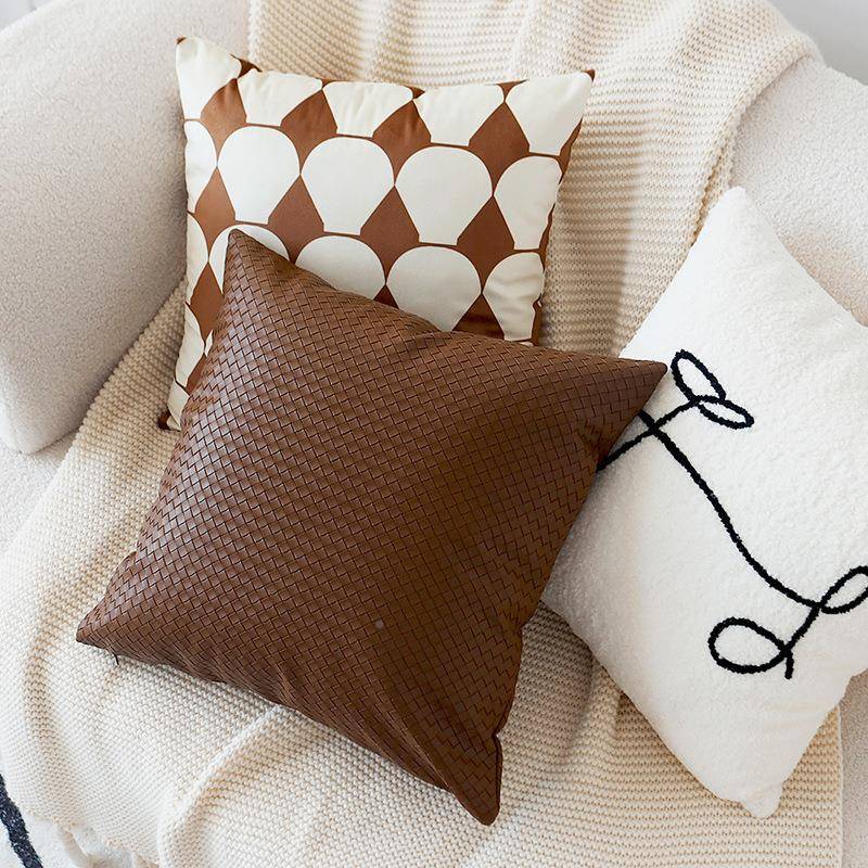 棕色现轻代简约奢枕套拼可拆洗厅沙发抱枕套靠枕接YL-ZSEKA酒店卧