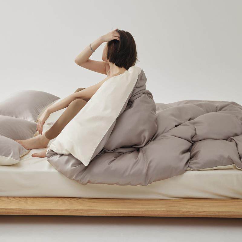 天丝四件套60丝XS2541滑笠凉感简约纯色春夏裸睡新宠1.5S套m1.8m