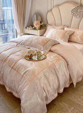 欧式6846奢60夏支双面冰四件套凉感被套天丝床单季真丝轻床上丝用