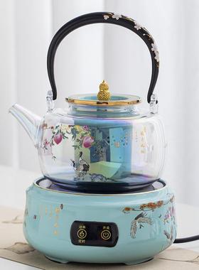 新中式福DQ230202寿九桃水耐高煮温家用陶茶炉养电生烧茶壶