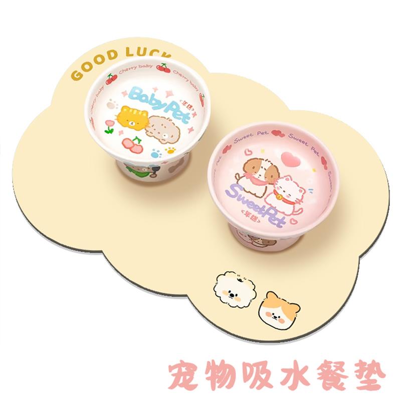 宠物专用餐垫可爱猫咪猫粮碗垫吸水速干防滑狗狗喂养硅藻泥地垫