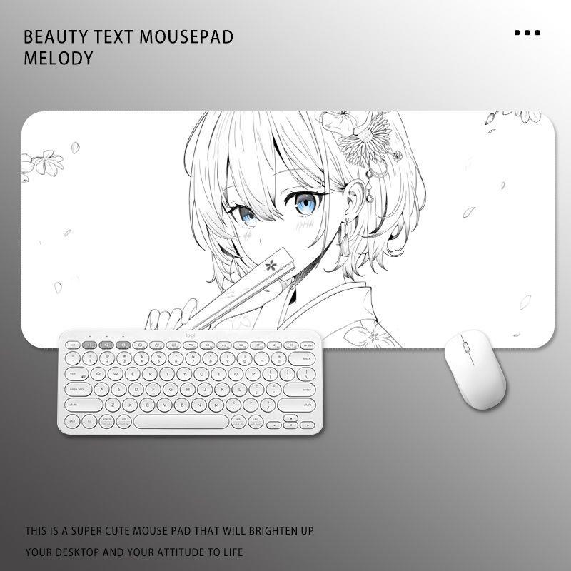 新款通用动漫二次元鼠标垫超大号女生办公电脑键盘垫电竞游戏桌垫
