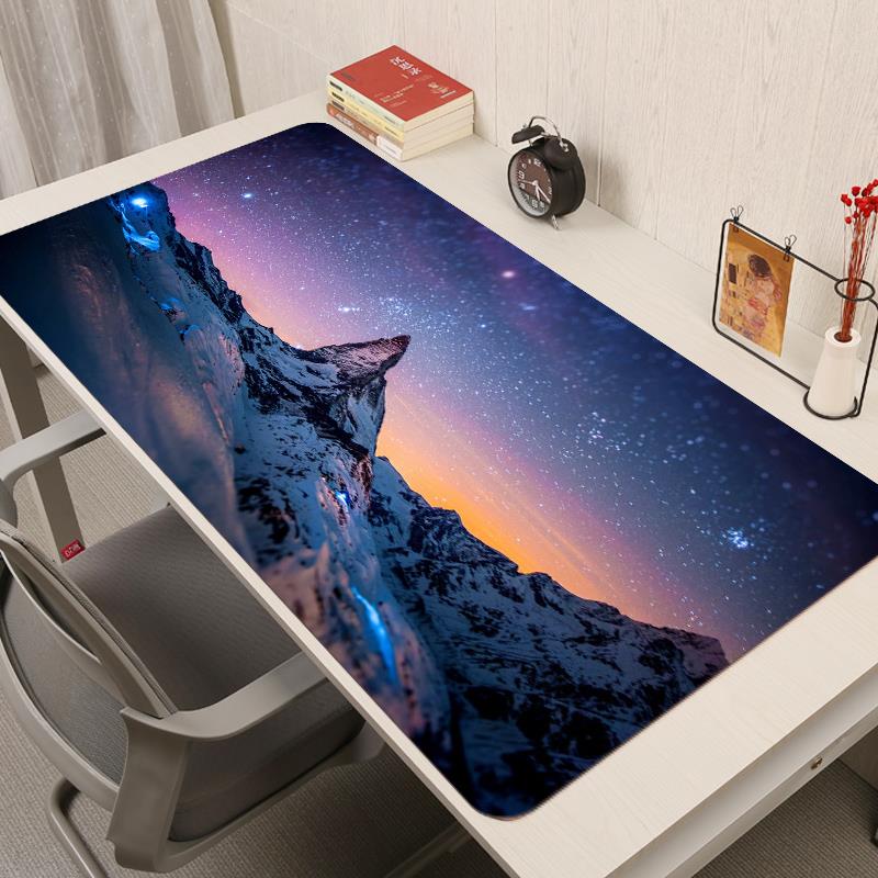 唯美风景滑鼠垫超大号星空小清新女生二次元动漫电竞键盘桌垫定制
