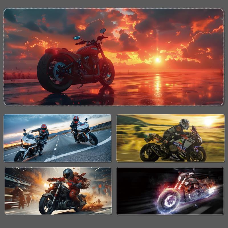 炫酷摩托机车鼠标垫男生超大号电脑桌垫办公游戏电竞键盘垫可定制