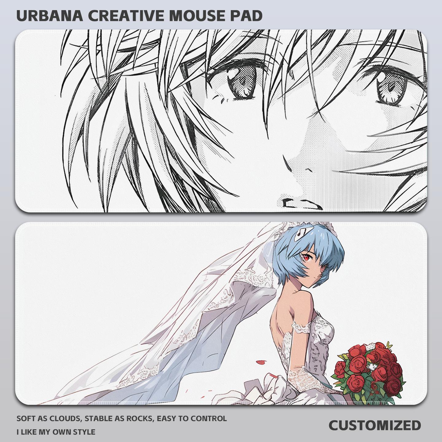 EVA绫波丽鼠标垫超大加厚护腕锁边电脑桌垫新世纪福音战士书桌垫