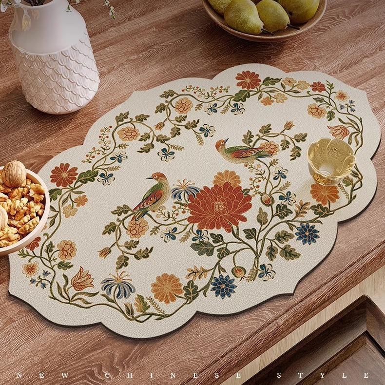 新中式厨房台面沥水垫软硅藻泥吸水垫子防滑餐垫碗盘餐具干燥杯垫