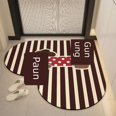 卡通心形浴室吸水地垫卫生间门口硅藻泥门垫脚垫厕所速干防滑地毯