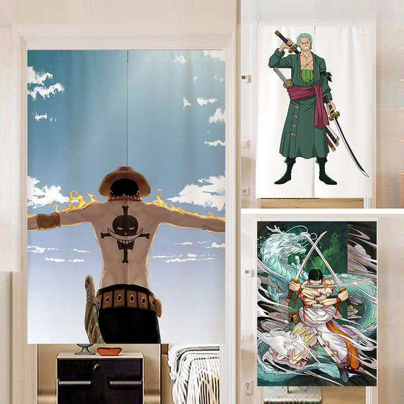 海贼王日式门帘家用卧室装饰隔断帘日式半帘宿舍隐私遮挡帘子