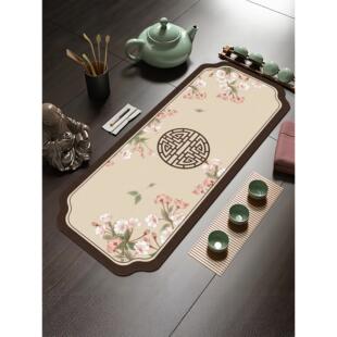 桌面吸水垫台面硅藻泥多功能沥水垫新中式茶垫干泡台茶垫布吸水