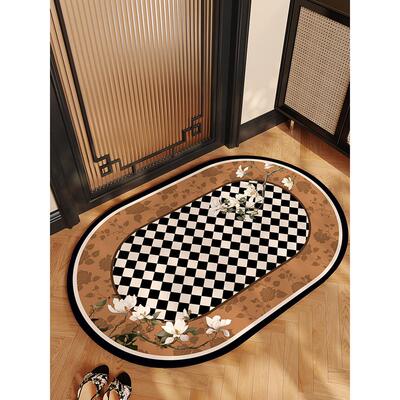 硅藻泥脚垫家用中古风浴室加厚吸水地垫卫生间耐脏门口速干防滑垫