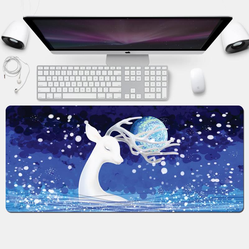 卡通可爱幸运女孩鼠标垫子超大号电脑桌垫办公定制家用笔记本GHAE