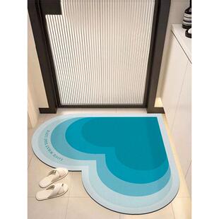 爱心浴室地垫硅藻泥吸水脚垫防滑耐脏卫浴厕所房间卫生间门口地毯